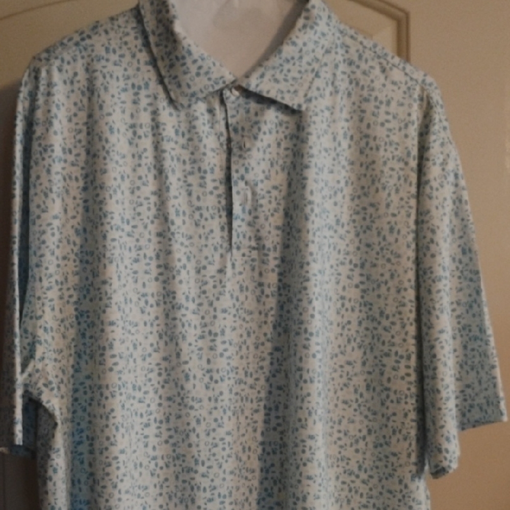 Peter Millar Blue and White Polo Shirt